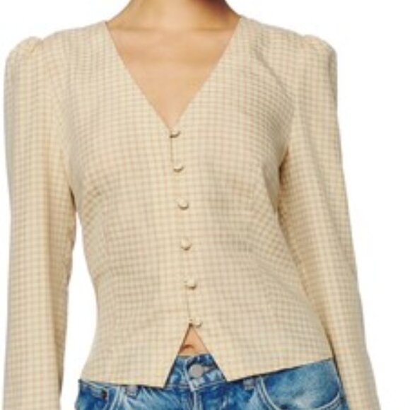 Reformation Callie Check Top - Picture 1 of 3